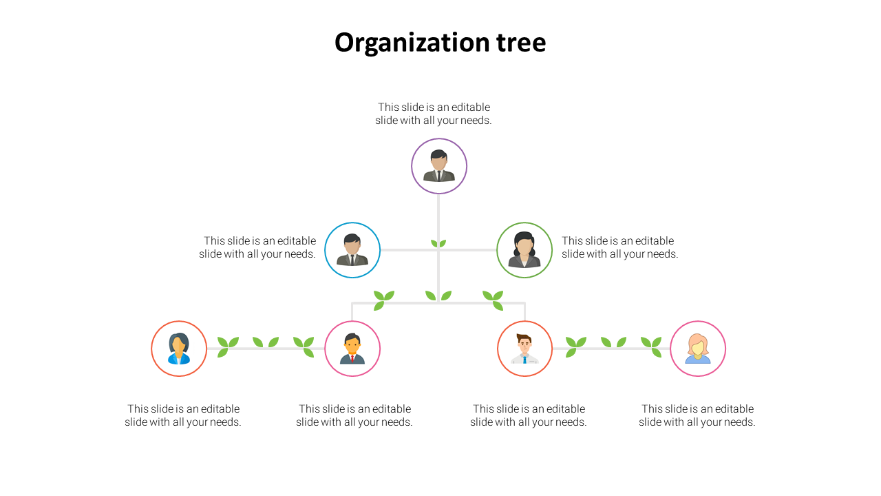 Attractive Organization Tree PowerPoint Slide Template